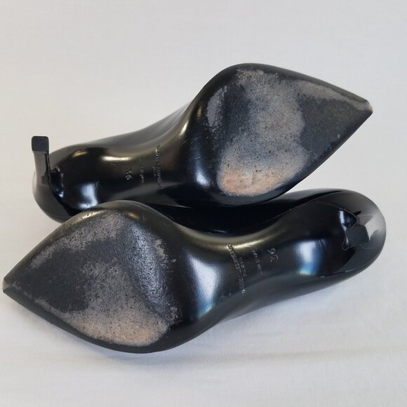 Saint Laurent Black Patent Leather Heels SIZE 36  Dust Bag Pumps 4" Zoe 85 ? - Picture 14 of 17